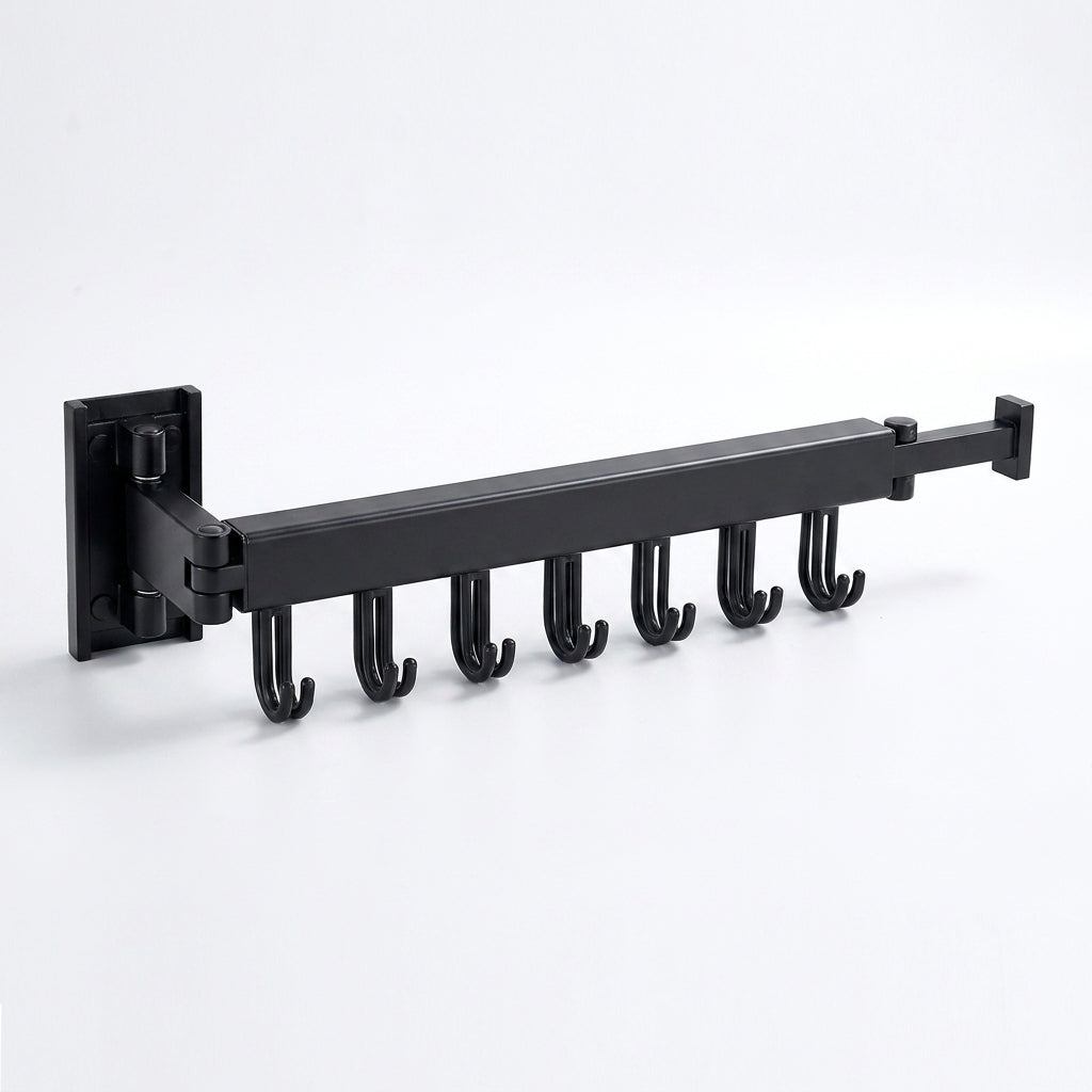 Retractable Wall-Mounted Folding Clothes Hanger — Aluminium, Indoor & Outdoor