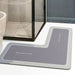 Minimalist Diatomaceous Earth Non-Slip L-Shaped Shower Door Mat