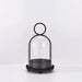 Vintage Brass Metal Candle Holder Set with Glass Domes