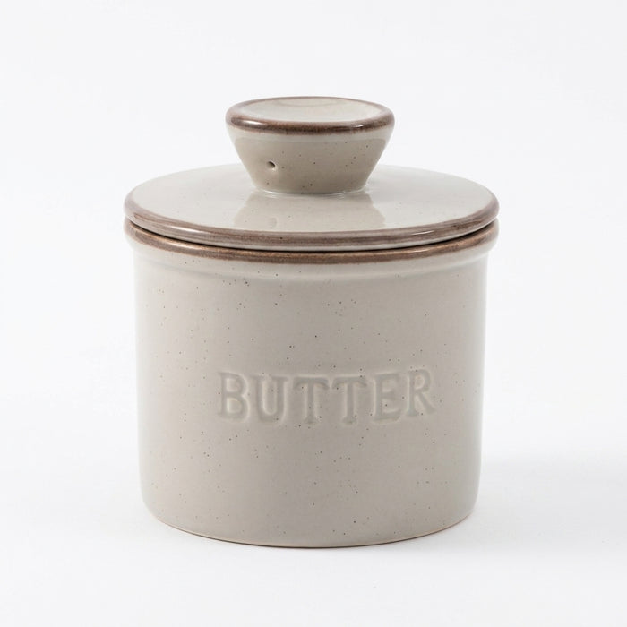 Ceramic Yellow Butter Dish with Lid — Kiln‑Turned Round Countertop Storage
