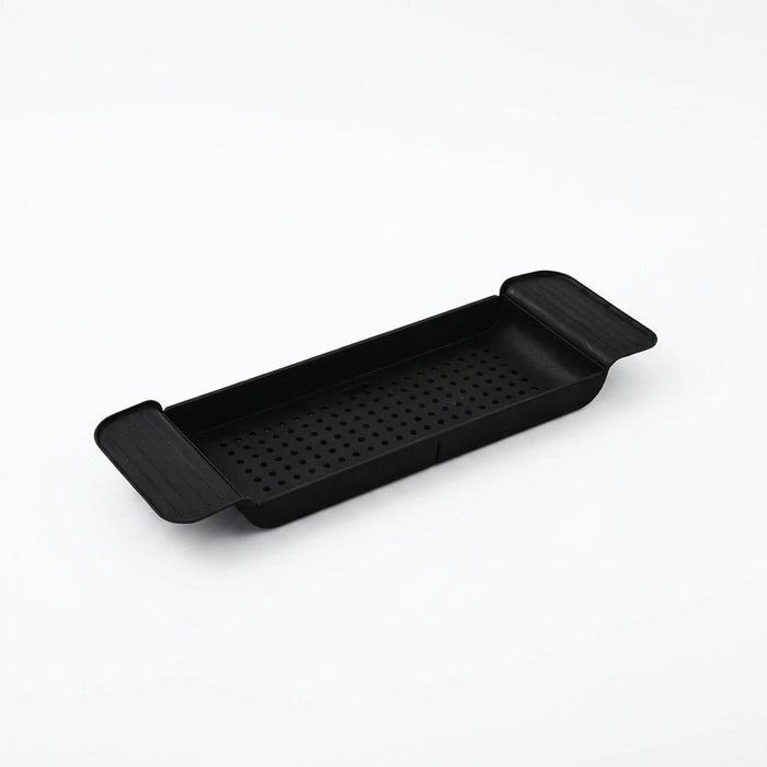 Extendable Bath Tray — Adjustable Bathtub Shelf, Towel & Book Holder (White or Black)