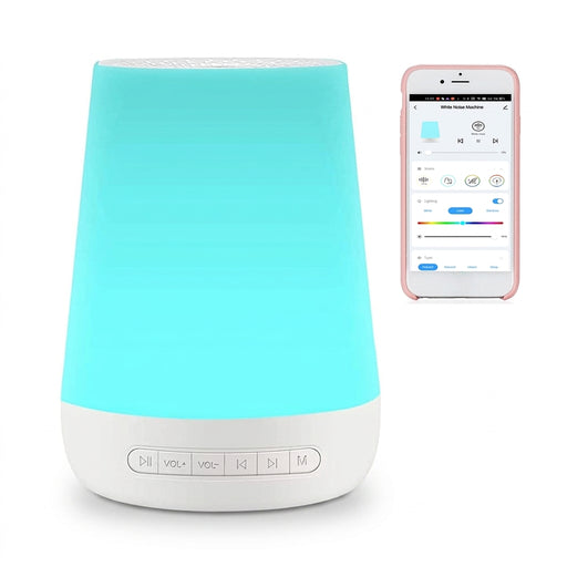 Smart White Noise Machine — 34 Soothing Sounds, App & Voice Control, Colourful Night Light
