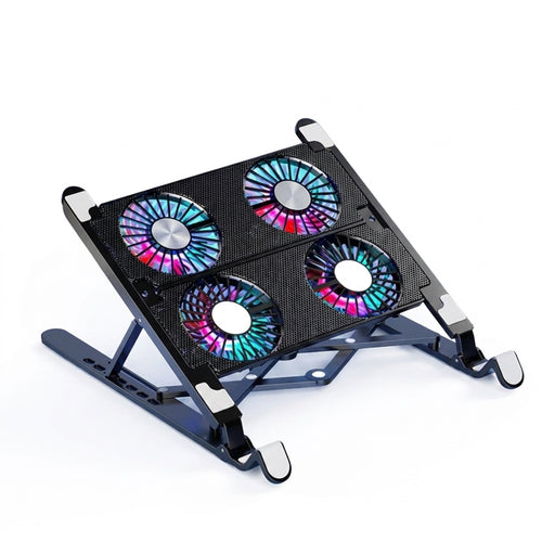 Foldable Laptop Cooling Pad — Adjustable Stand for 13–17.3-inch, 4 Fans