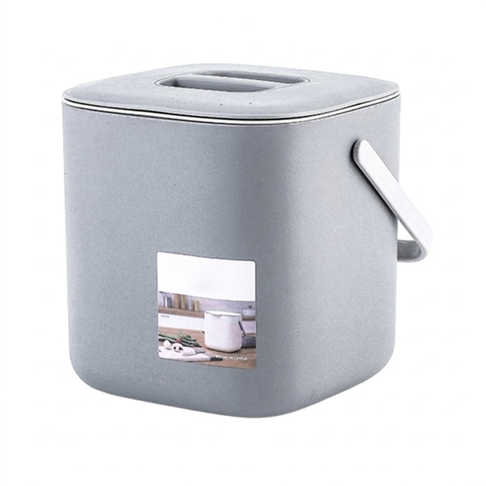 2-Tier 4L Plastic Kitchen Waste Bin with Handle, Compost Drainer & Inner Tank